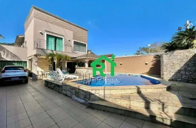 Casa com 5 quartos (3 suítes), 3 vagas, lazer, jardim guaiuba, guarujá/sp