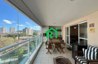 Apartamento á beira mar, 4 quartos (1 suíte), 2 vagas, lazer, jardim astúrias, guarujá/sp
