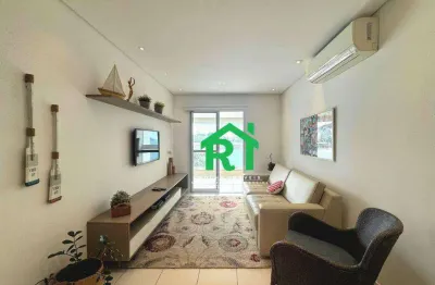 Apartamento com 3 dormitórios para alugar, 120 m² por r$ 8.000,00/mês - jardim astúrias - guarujá/sp