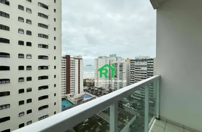 Apartamento beira mar com 2 dormitórios, sacada ampla e 1 vaga na praia das pitangueiras – guarujá