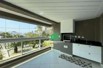 Locação frente mar com 4 suítes, varanda gourmet e lazer na praia das astúrias – guarujá