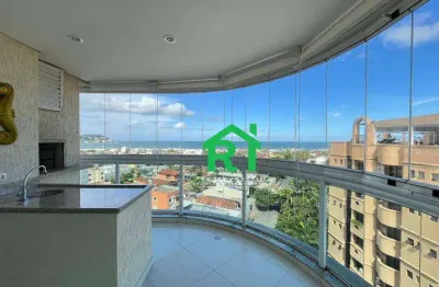 Apartamento vista ao mar com 3 dormitórios (3 suítes), 2 vagas, lazer, enseada, guarujá/sp