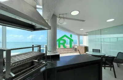 Cobertura com 5 dormitórios (5 suítes), piscina, beira mar, pitangueiras, guarujá/sp