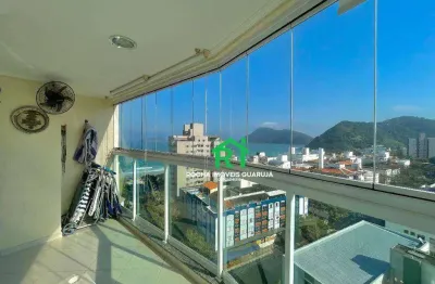 Apartamento à beira mar com 3 dormitórios (1 suíte), 2 vagas, lazer, tombo, guarujá/sp