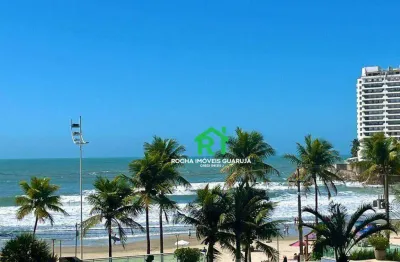 Apartamento beira mar, 1 quarto com vista mar, 1 vaga, praia das astúrias - guarujá/sp