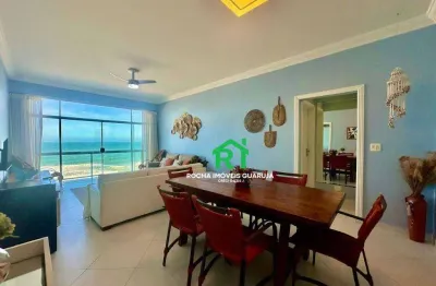 Apartamento frente mar, vista mar, 3 dormitórios (3 suítes), 2 vagas, pitangueiras, guarujá/sp.