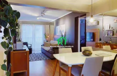 Apartamento com 2 dormitórios para alugar, 75 m² por r$ 4.200,00/mês - pitangueiras - guarujá/sp