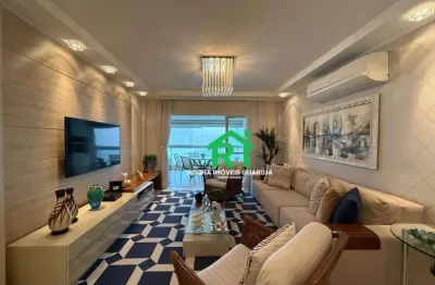 Apartamento reformado frente mar com 4 suítes, varanda gourmet e lazer – astúrias, guarujá