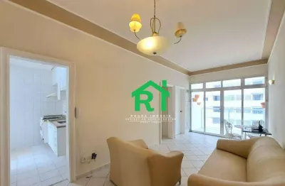 Apartamento beira mar, 2 dormitórios (1 suíte), 1 vaga, à venda por r$ 430.000 - pitangueiras - guarujá/sp