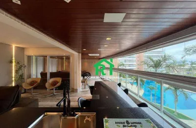Apartamento frente mar, 4 dormitórios (3 suítes), 4 vagas, lazer, enseada, guarujá/sp