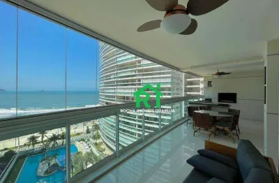 Apartamento frente mar, 2 dormitórios (1 suítes), 2 vagas, lazer, jardim astúrias, guarujá/sp