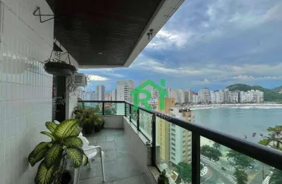 Apartamento à beira mar com 3 dormitórios (1 suíte), 1 vaga, jardim astúrias, guarujá/sp