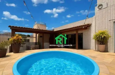 Cobertura com 3 quartos (2 suítes), 1 vaga e lazer à venda no tombo, guarujá