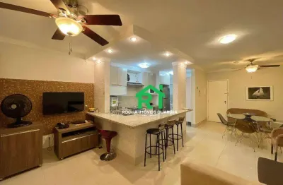 Apartamento à beira mar com 1 quarto, 2 vagas, lazer, pitangueiras, guarujá/sp