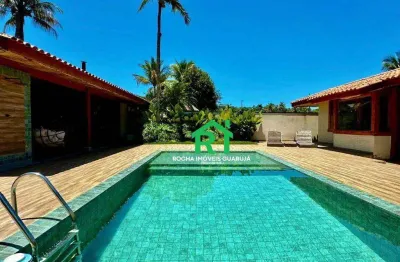 Casa com 4 quartos (4 suítes), 4 vagas, lazer à venda em acapulco, guarujá.