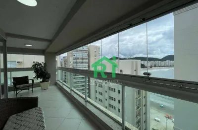 Apartamento com 4 dormitórios para alugar, 160 m² por r$ 9.500,00/mês - jardim astúrias - guarujá/sp