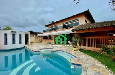 Casa com 7 quartos (4 suítes), 4 vagas, piscina á venda em praia da enseada, guarujá