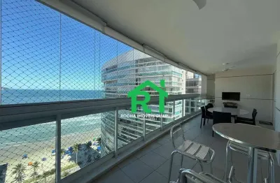 Apartamento frente mar com varanda gourmet e lazer completo – astúrias, guarujá