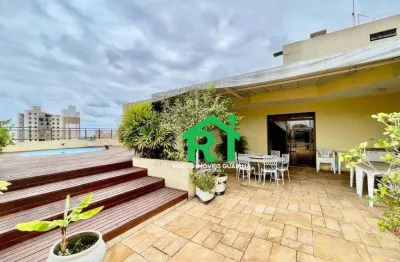 Cobertura com 5 quartos( 2 suítes) 4 vagas, lazer  à venda em praia da enseada - guarujá/sp