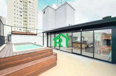 Cobertura com 2 quartos (1 suíte), 1 vaga e lazer à venda em jardim astúrias, guarujá
