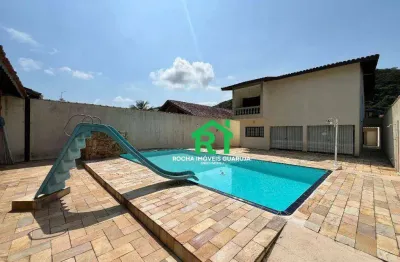 Casa com 4 quartos (1 suíte), 5 vagas e lazer à venda em jardim guaiuba, guarujá