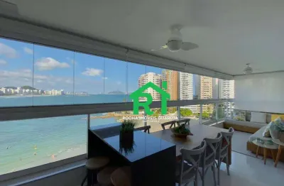 Apartamento frente mar com 3 quartos (1 suíte), 2 vagas e lazer à venda em jardim astúrias, guarujá