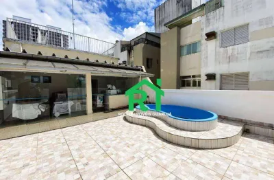 Cobertura com 3 quartos, 1 sendo suíte, com vaga à venda em enseada, guarujá.