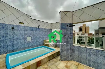 Cobertura com 4 quartos (2 suítes), piscina, churrasqueira à venda em enseada, guarujá