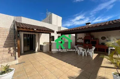 Cobertura com 3 quartos (1 suíte), 1 vaga, lazer à venda em jardim astúrias, guarujá