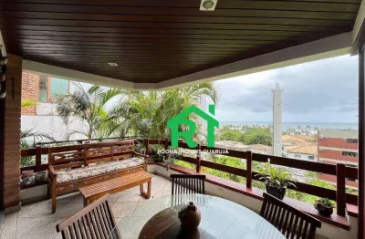 Casa à beira mar com 4 quartos (2 suítes), 4 vagas e lazer à venda em enseada, guarujá