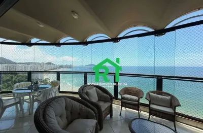 Apartamento frente mar em andar alto com vista panorâmica e 3 suítes – astúrias, guarujá