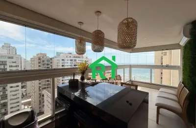 Apartamento reformado com vista mar, varanda gourmet e lazer – Pitangueiras, Guarujá