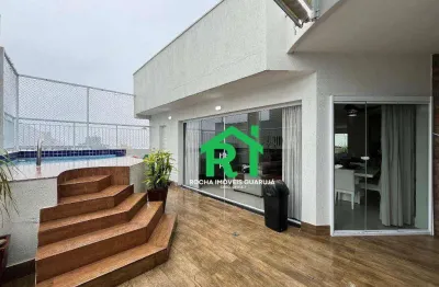 Cobertura à beira mar com 3 quartos (1 suíte), 2 vagas e lazer à venda em Tombo, Guarujá
