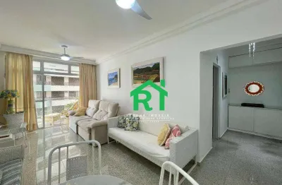 Apartamento com vista mar, 2 quartos e 1 vaga, à venda em Pitangueiras, Guarujá.