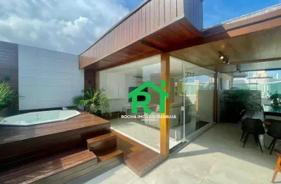 Cobertura reformada com 4 quartos (2 suítes), varanda gourmet e 1 vaga à venda em Enseada, Guarujá