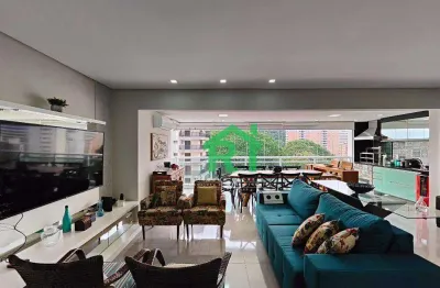 Apartamento beira mar, varanda gourmet, 3 dormitórios, 2 vagas, lazer, jardim astúrias, guarujá/sp