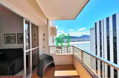 Apartamento frente mar, 3 dormitórios (1 suíte), 1 vaga, lazer, jardim astúrias - guarujá/sp