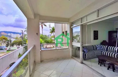 Apartamento frente mar, 3 dormitórios, 2 vagas, área de lazer, jardim astúrias, guarujá/sp