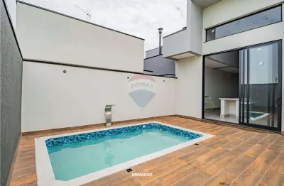 Casa térrea a venda com arquitetura 3d com 3 quartos suítes no condomínio santorini, paulínia/sp.