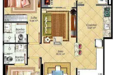 Apartamento com 2 dormitórios à venda, 87 m² por R$ 850.000,00 - Aviação - Praia Grande/SP
