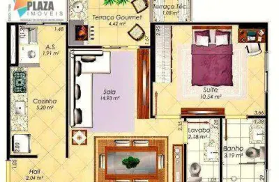 Apartamento à venda, 53 m² por r$ 459.990,00 - aviação - praia grande/sp
