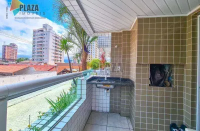 Apartamento mobiliado 2 dormitórios com 1 suíte à venda, 75 m² por r$ 490.000 - vila guilhermina - praia grande/sp