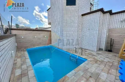Cobertura para alugar, 252 m² por r$ 11.000,00/mês - vila guilhermina - praia grande/sp