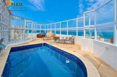 Cobertura 4 dormitórios com 4 suítes à venda, 269 m² por r$ 2.199.000 - vila guilhermina - praia grande/sp