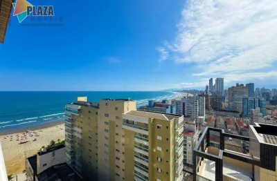 Apartamento alto padrão com vista para o mar no canto do forte – 3 suítes e lazer completo!