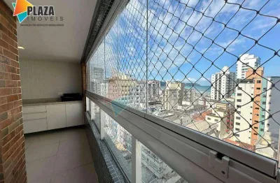 Apartamento com 3 dormitórios para alugar, 105 m² por r$ 6.300,00/mês - vila guilhermina - praia grande/sp