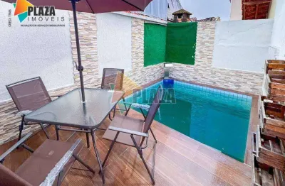 Casa com piscina 2 dormitórios à venda, 71 m² por r$ 584.900 - maracana - praia grande/sp