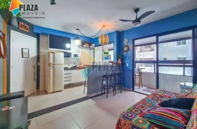 Apartamento frente mar com 1 dormitório à venda, 60 m² por R$ 399.000 - Caiçara. - Praia Grande/SP