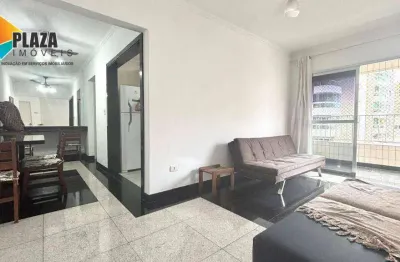 Apartamento com 1 dormitório para alugar, 57 m² por R$ 2.800,00/mês - Vila Guilhermina - Praia Grande/SP