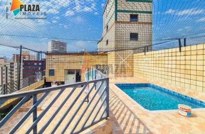 Cobertura com 3 dormitórios à venda, 156 m² por r$ 910.000,00 - tupi - praia grande/sp